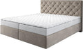 Boxspringbett, Dream-Great Mikrofaser Beige 180 × 200 cm mit Matratze, DELIFE
