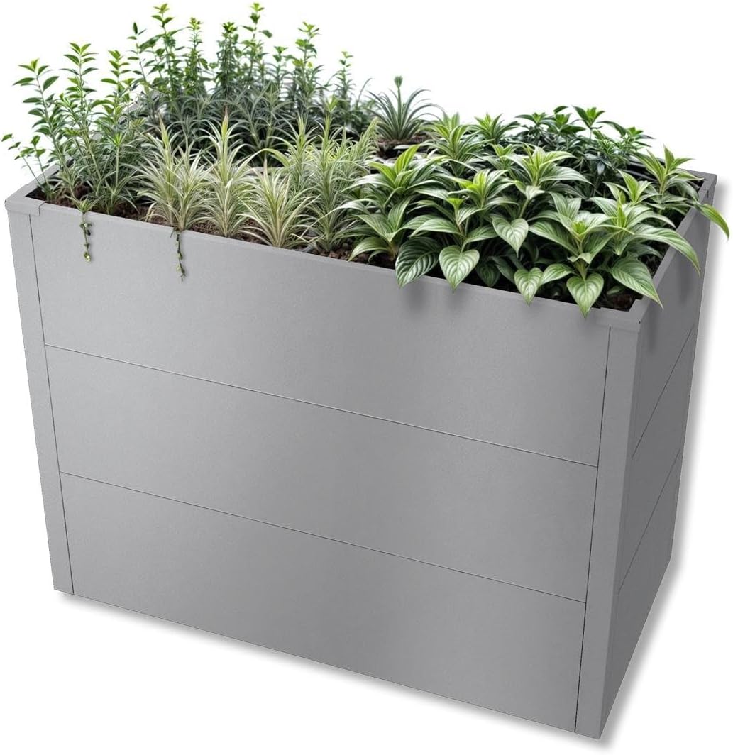 Metzler Hochbeete-Kit, Hochbeet für den Garten oder Balkon, Stahl in Grau