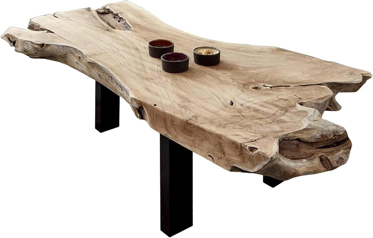 Couchtisch, Ibiza, Teakholz massiv + Natur, 120 × 80 × 45 cm, SAM