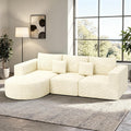 Sofa L Form Eck, mit Schlaffunktion 264cm Links-Chaise Beige, Hawthyhome