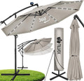 tillvex Sonnenschirm,  ® Sonnenschirm Solar Ø 300/350 cm + Abdeckung & LED