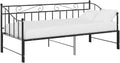 Bettgestell Ausziehbett Sofabett Ausziehsofa, Tagesbett Schlafsofa Gästebett Bett Metallbett Bettsofa Couch Sofa Schwarz Metall 90 × 200cm, vidaXL