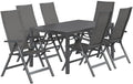 OUTLIV Essgruppe, . Jacob Gartenmöbel-Set, 7-teilig, 155x90x73cm, Dunkelgrau