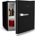 Mini-Kühlschrank 46L Irene Retro, Leise 37 dB, Verstellbarer Thermostat, Energieeffizient, Kleiner Kühlschrank Für Schlafzimmer, Büros, Schwarz