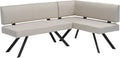 Bänke & Eckbankgruppen, Eckbank Toronto, Taschenfederkern, Bezug in Taupe, Gestell schwarz, byLIVING