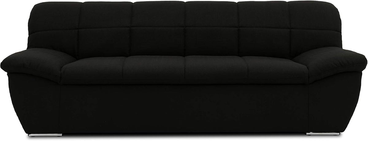Sofa, Splash, 2-Sitzer Couch, Flache Armlehnen, schwarz, DOMO. collection