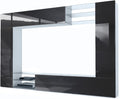 Vladon TV-Bänke & Lowboards, Wohnwand Mirage, Made in Germany, Anbauwand mit Rückwand mit 2 Türen, 2 Klappen und 6 offenen Glasablagen