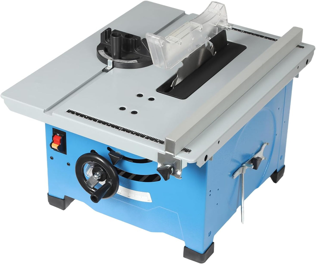 Tischkreissägen, 240V 1400W Sägetisch, Möbel Verarbeitung, Blau, MEELRYD