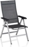Esszimmerstuhl, Basic Plus Premium Multipositionssessel, Silber/lakritz, Alu/Outdoorgewebe, 0102401-0000, KETTLER