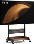 FITUEYES Standfüße, TV Ständer Rollbar für 40, 85 Zoll, Max VESA 600x400mm, Walnuss