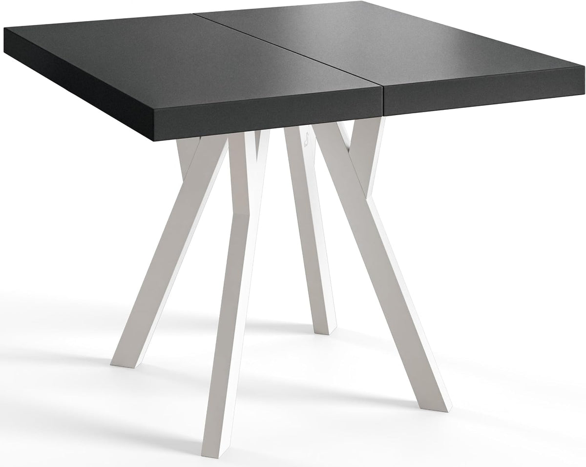 Esstisch, Ausziehbar Rico 110-210cm, Schwarz, Holzbeine, Modernes Design, AlpiMeble