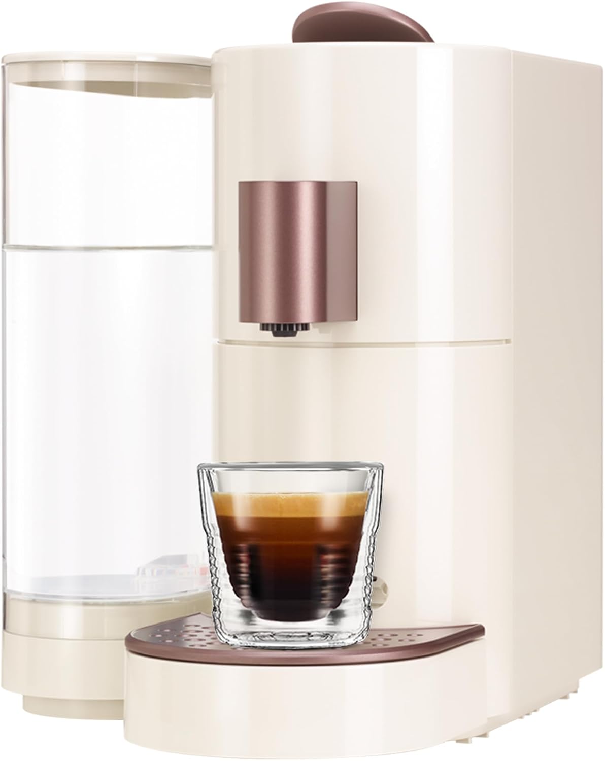 K-FEE Kaffeemaschine, TWINS II Kapselmaschine für Kaffee, Tee & Kakao, Beige-Bronze