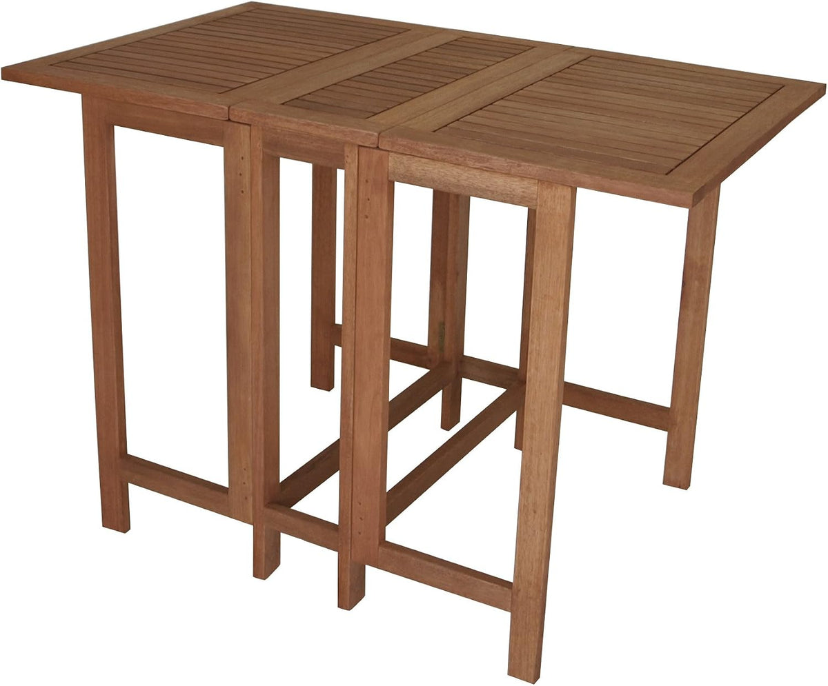 Esstisch, Doppel Klappentisch Balkon Tisch, rechteckig, braun, gartenmoebel-einkauf