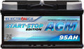 Electronicx AGM Autobatterie, 95Ah 12V, 950A EN Start-Stopp Starterbatterie, wartungsfrei, versiegelt, vibrationsfest, Hochleistungsbatterie für KFZ