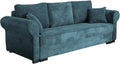 Sofa Schlaf, Olimpia Cord, Bettsofa mit abgerundete Armlehnen, Sofa mit Bettkasten und Schlaffunktion, Couchgarnitur, Schlafcouch, Sofagarnitur