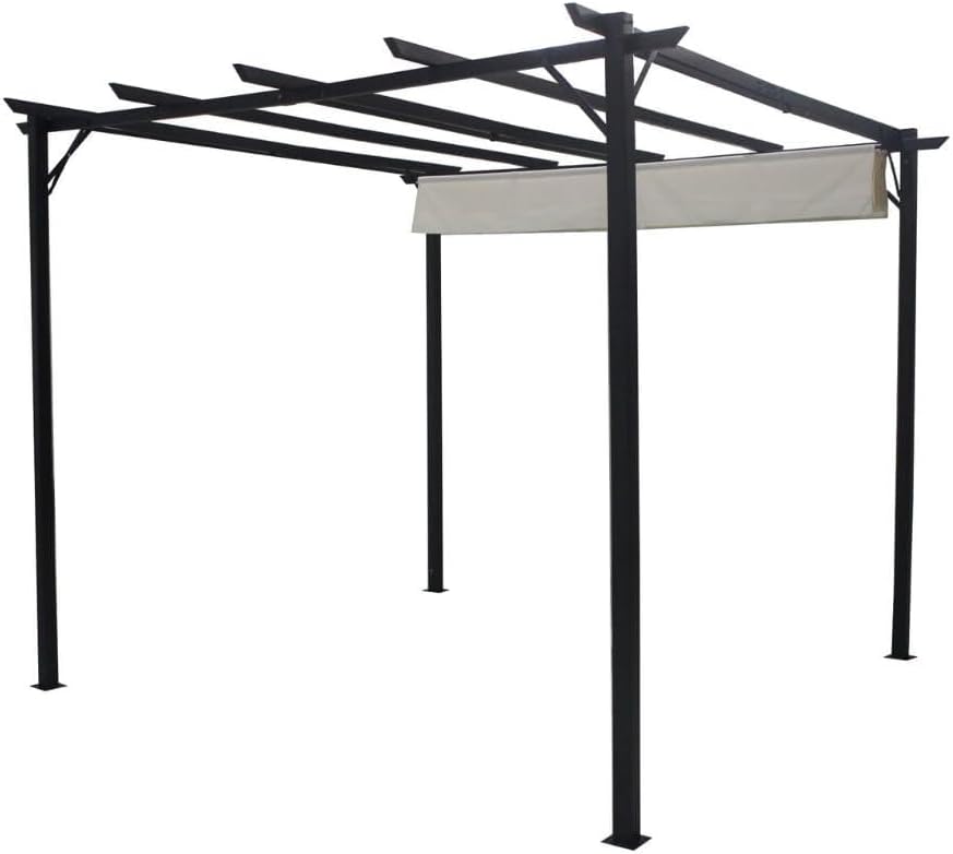 Pavillon, Pergola 3x3m Khaki/Schwarz, TENTEXPERT24