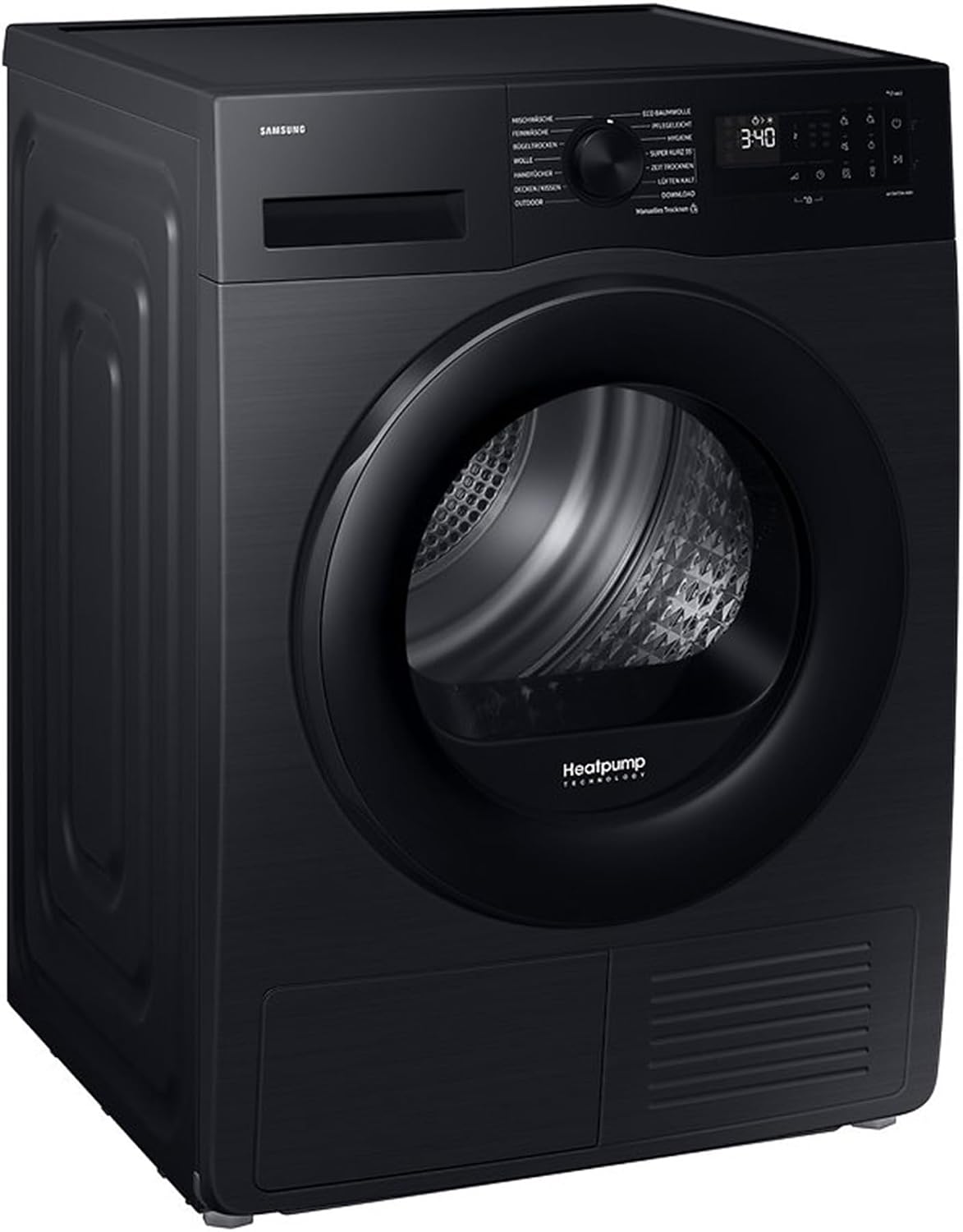 Samsung DV90DG52A0ABEG Wärmepumpentrockner, 9 kg, EEK: C, AI Wäschetrockner mit WiFi-SmartThings-App, LED-Display, Hygiene-Programm, Air Refresh