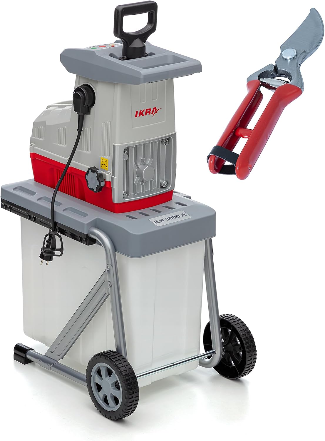 IKRA Häcksler & Mulcher, Elektro Gartenhäcksler Walzenhäcksler ILH 3000A, inkl. Gartenschere