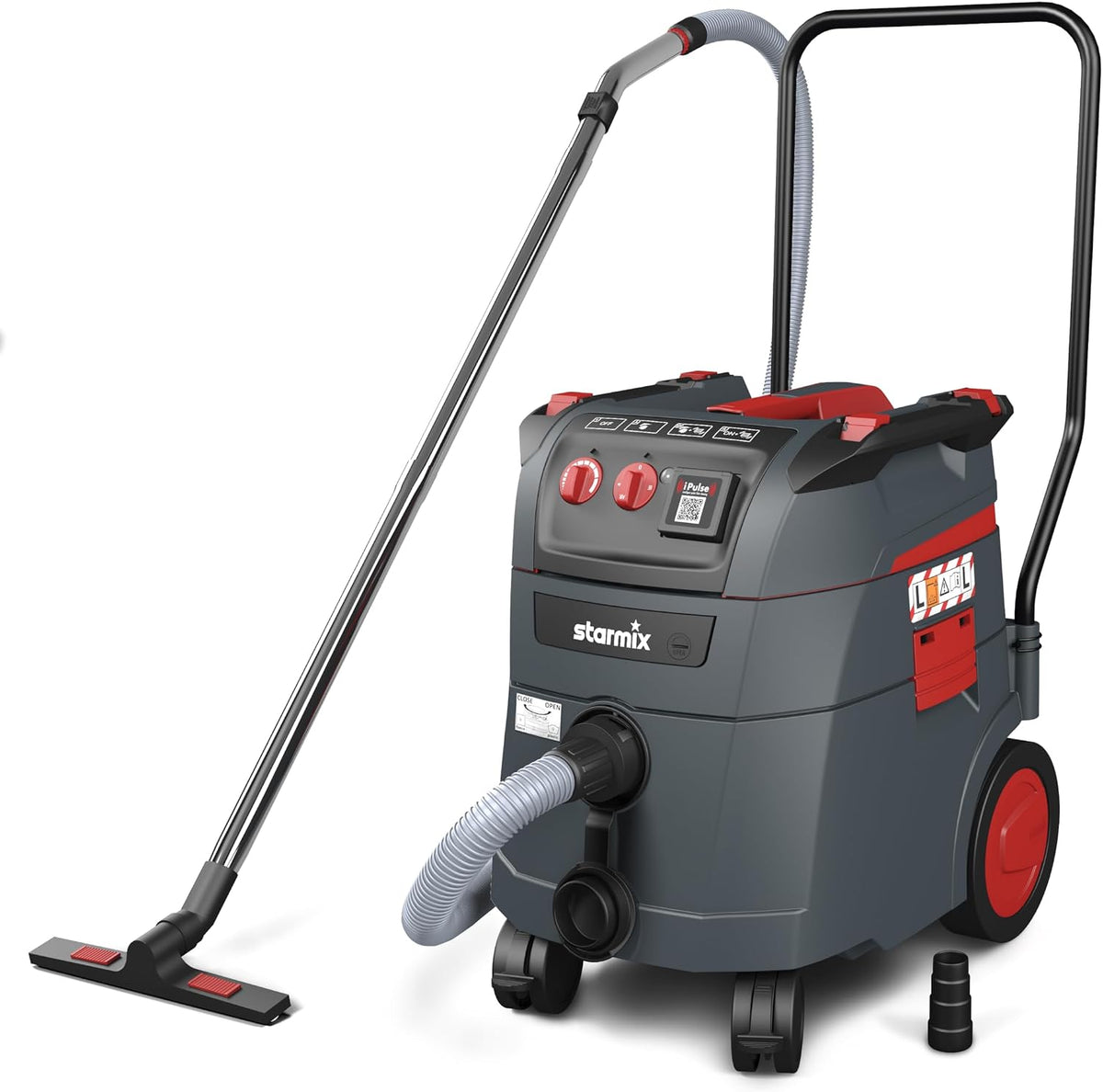 Starmix Nass-Trockensauger, iPulse L-1635 Top, Industriestaubsauger Staubklasse L, 280 mbar, 75l/s, 35l, automatische Filterabreinigung, 5m Schlauch