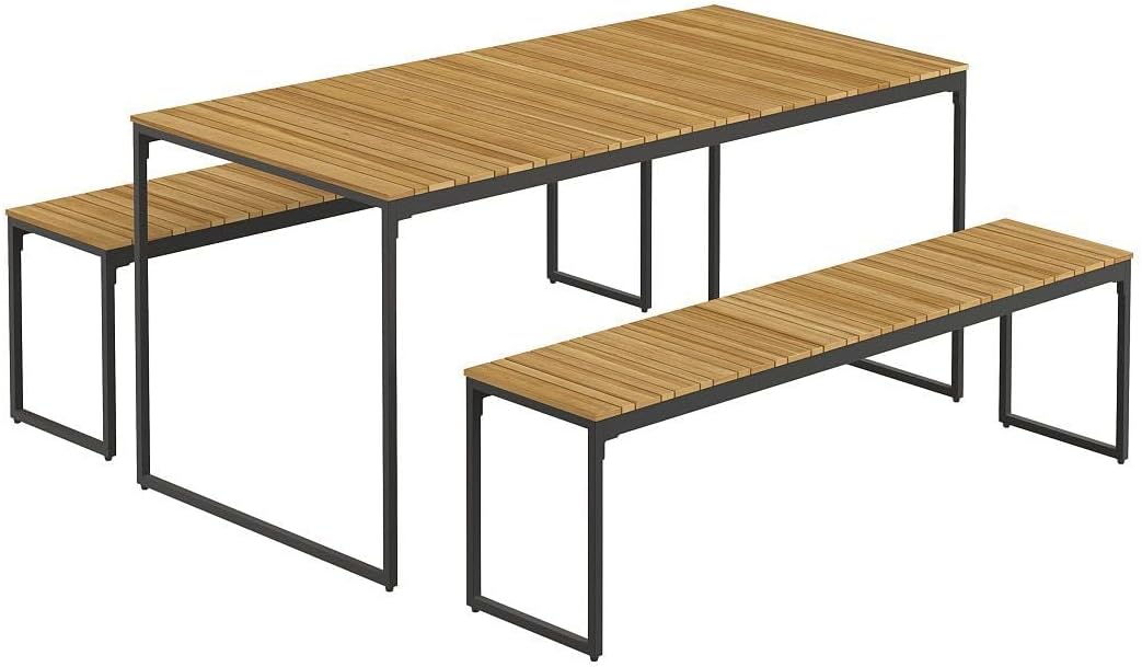 OUTLIV . Floris Sitzgruppe Essgruppe, Gartenmöbel-Set, 3-teilig, 160 × 78 × 75cm
