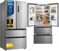HEINNER Kühl-Gefrierkombination, HCFD-M516INVXE++ French‑Door Kühlschrank, 516L Gesamtvolumen, Full No‑Frost, Inverter‑Kompressor, LED‑Touch‑Display