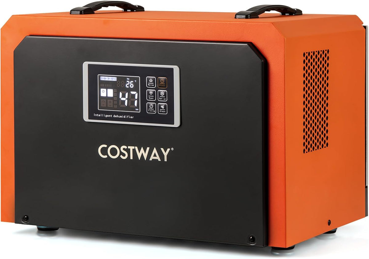 COSTWAY 60 L Tag Bautrockner kommerziell Luftentfeuchter, mit Ablaufschlauch & 24H Timer, Raumentfeuchter elektrisch