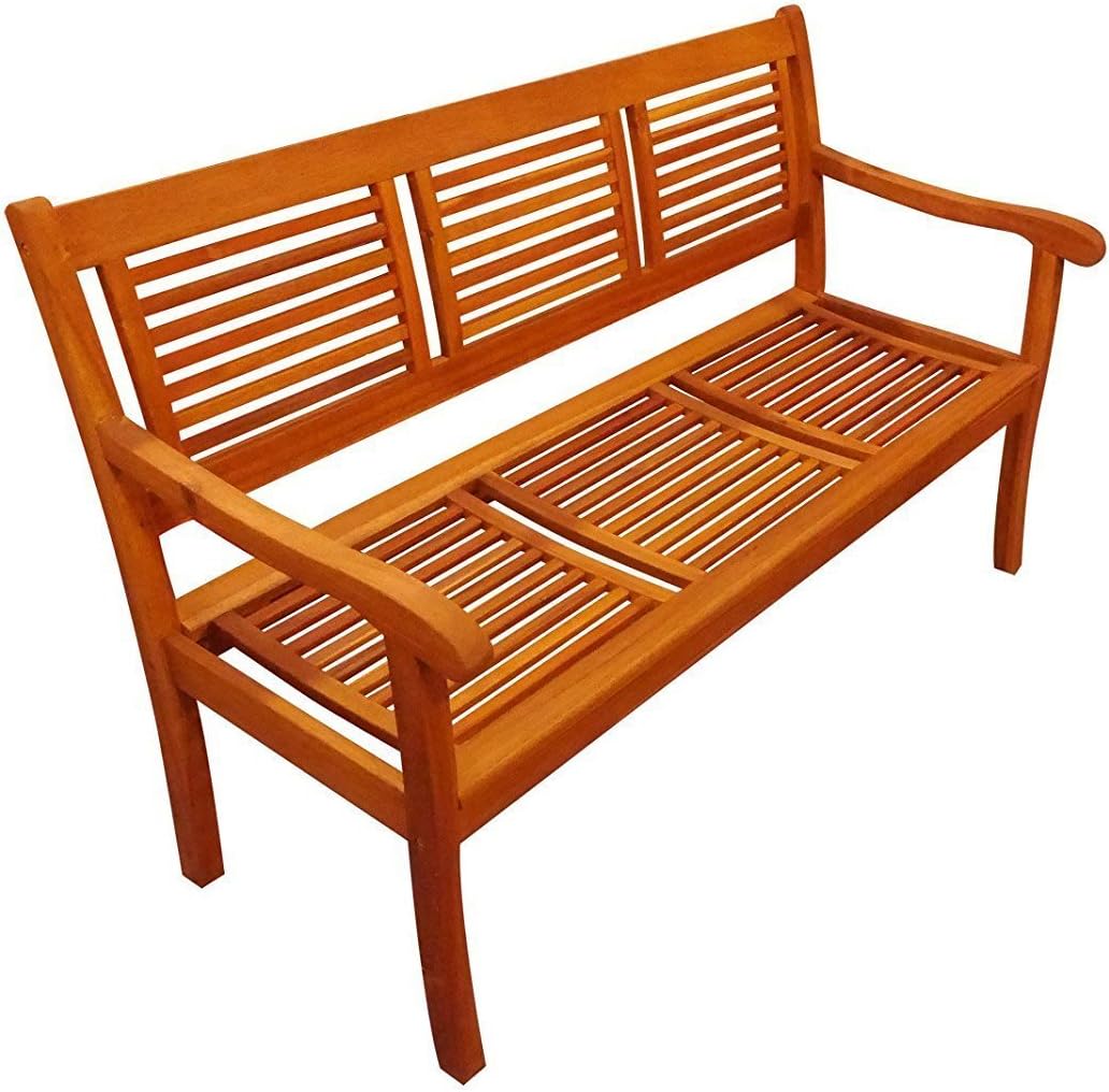 Sitzbank, 3-Sitzer Gartenbank Cordoba, 150 cm, Akazie Holz-Bank, SAM