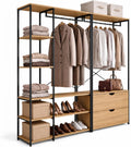 Kleiderschrank - Modularer begehbarer, mit doppelter Garderobe, Regalen und 2 Schubladen B. 170 cm DETROIT Industriedesign, IDMarket