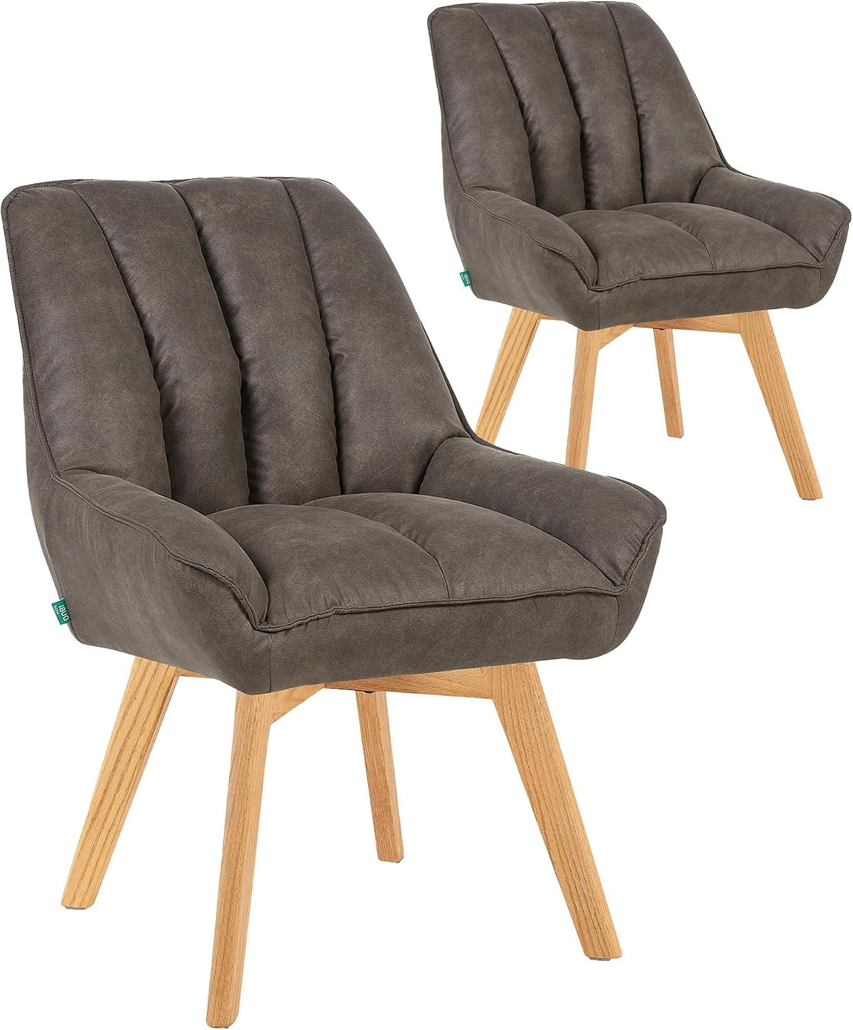 Esszimmerstuhl, Esszimmerstühle 2er Set 360° drehbar mit Taschenfederkern, hoher Sitzkomfort, bis 150 kg belastbar, abriebfester Stoff Taupe