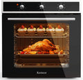 Karinear Einbau Backofen, 60 cm 60L mit Stecker, 6 Programme, 2200W, Schwarz