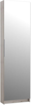 Schuhschrank Calma, mit 1 Spiegeltür, Holzwerkstoff, Sandeiche, 180 × 50 × 20 cm, Forte