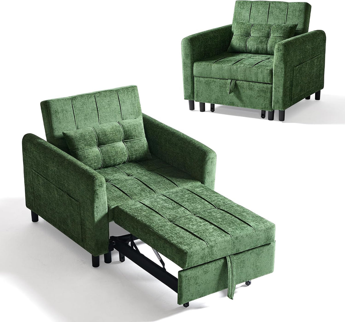 Sofa 3-in-1 1-Sitzer Schlaferstuhl, mit Schlaffunktion
