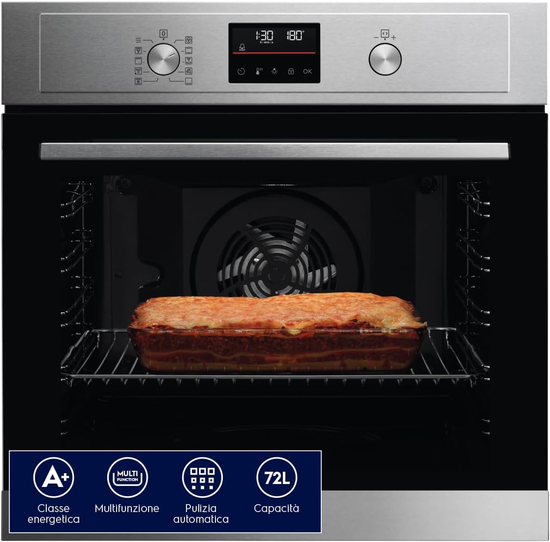 Electrolux EOF4P46X Multifunktions- Backofen, 72 l, Klasse A+, SurroundCook, Pyrolytische Reinigung, 589 × 594 × 569 mm, Edelstahl Anti-Fingerabdruck