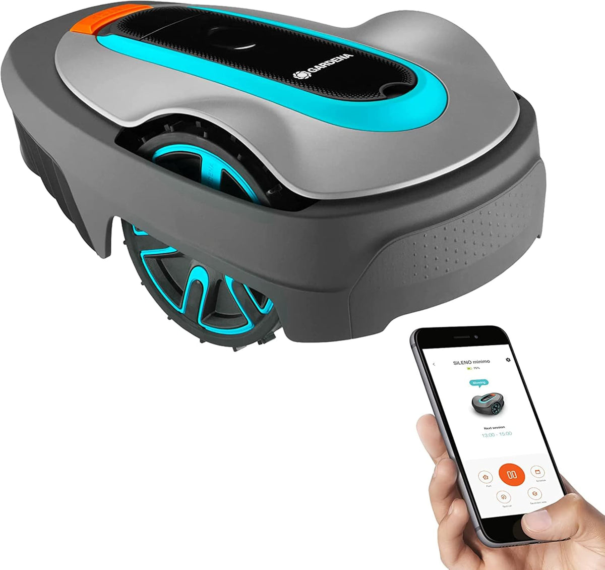 Gardena SILENO city Mähroboter, bis 500 m² Rasenfläche, Bluetooth-App bedienbar, Schnitthöhe 20 - 50 mm, LCD Display, Diebstahlschutz