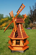 Deko-Shop-Hannusch Windspiele, Windmühle kugelgelagert, wahlweise mit Solarbeleuchtung (rot, Höhe 100 cm)
