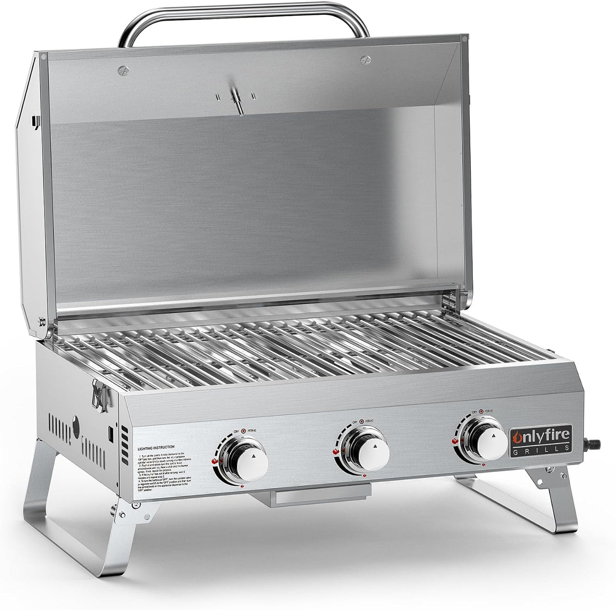 onlyfire Gasgrill,   3 Brenner Tragbarer