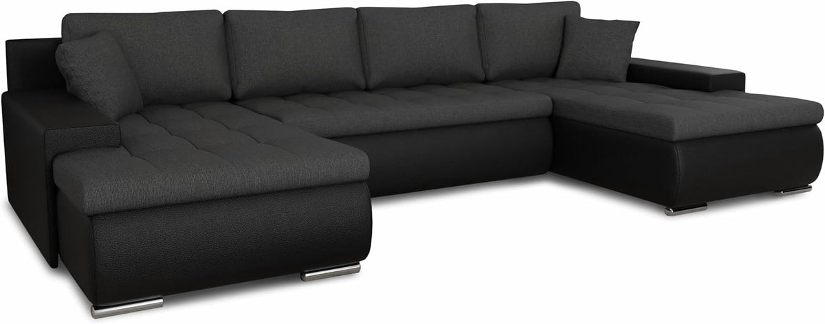 Sofa Wohnlandschaft mit Schlaffunktion Faris U-Form - Couch Schlaf, mit Bettkasten, Couchgranitur mit Bettfunktion, Big Sofa