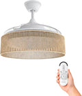 Mellerware Deckenventilator mit Beleuchtung, - Deckenventilator mit Licht und Lampe Brizy Bright Rattan Sand