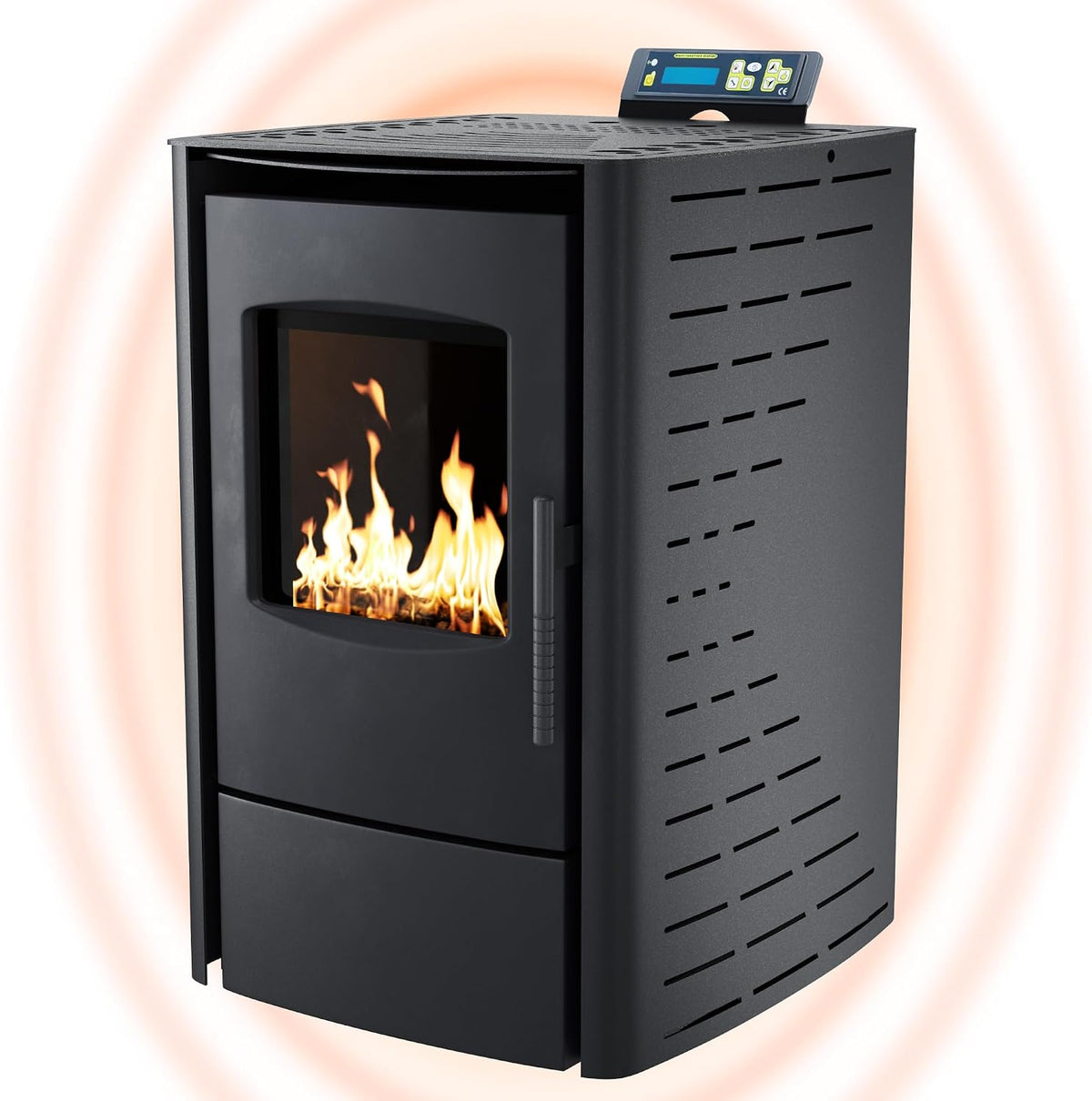 Nemaxx Pelletheizungen, ® P6 Pelletofen 6 kW A+ bis 120 m³, Auto-Reinigungszyklus, ECO-Modus, Wochenprogramm & mechanische Reinigungsunterstützung