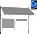 SONGMICS Markisen, höhenverstellbar, mit Handkurbel, 350 x 120 cm
