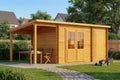 Alpholz Gartenhaus, Maria 598 × 272cm mit Anbau & Schleppd. Imprägn.Pinie 28mm