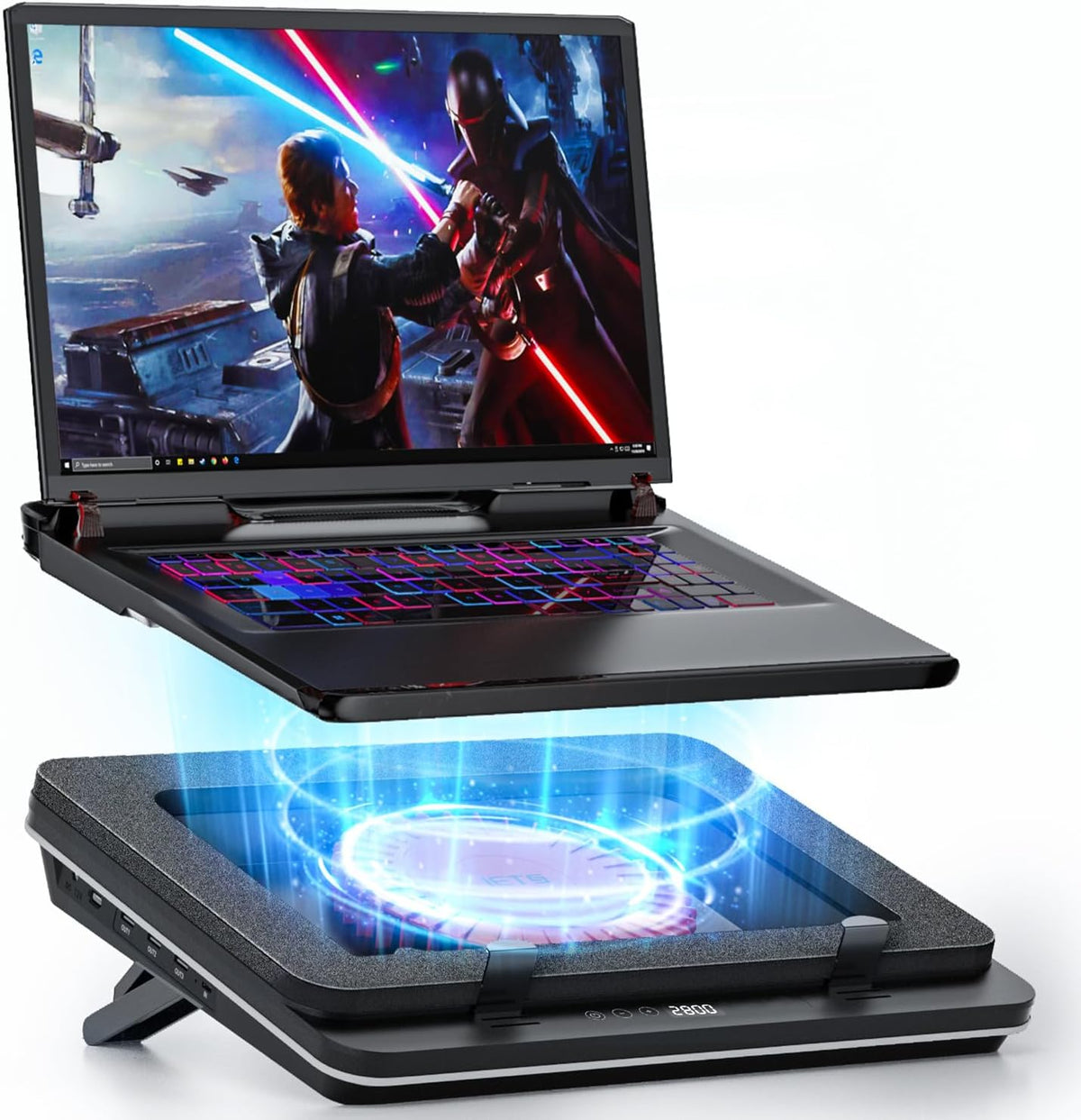 IETS Kühlpads, GT600 Laptop-Kühlpad mit 14CM Turbo-Lüfter, versiegeltem Schaumstoff für schnelle Kühlung von Gaming-Laptops, 1-19