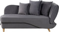 Relaxsessel, Chaiselongue Samtstoff grau rechtsseitig mit Stauraum Kissen modern Meri II, Beliani