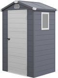 Outsunny Gerätehaus, 1m² mit Satteldach 133 × 102 × 208 cm Dunkelgrau