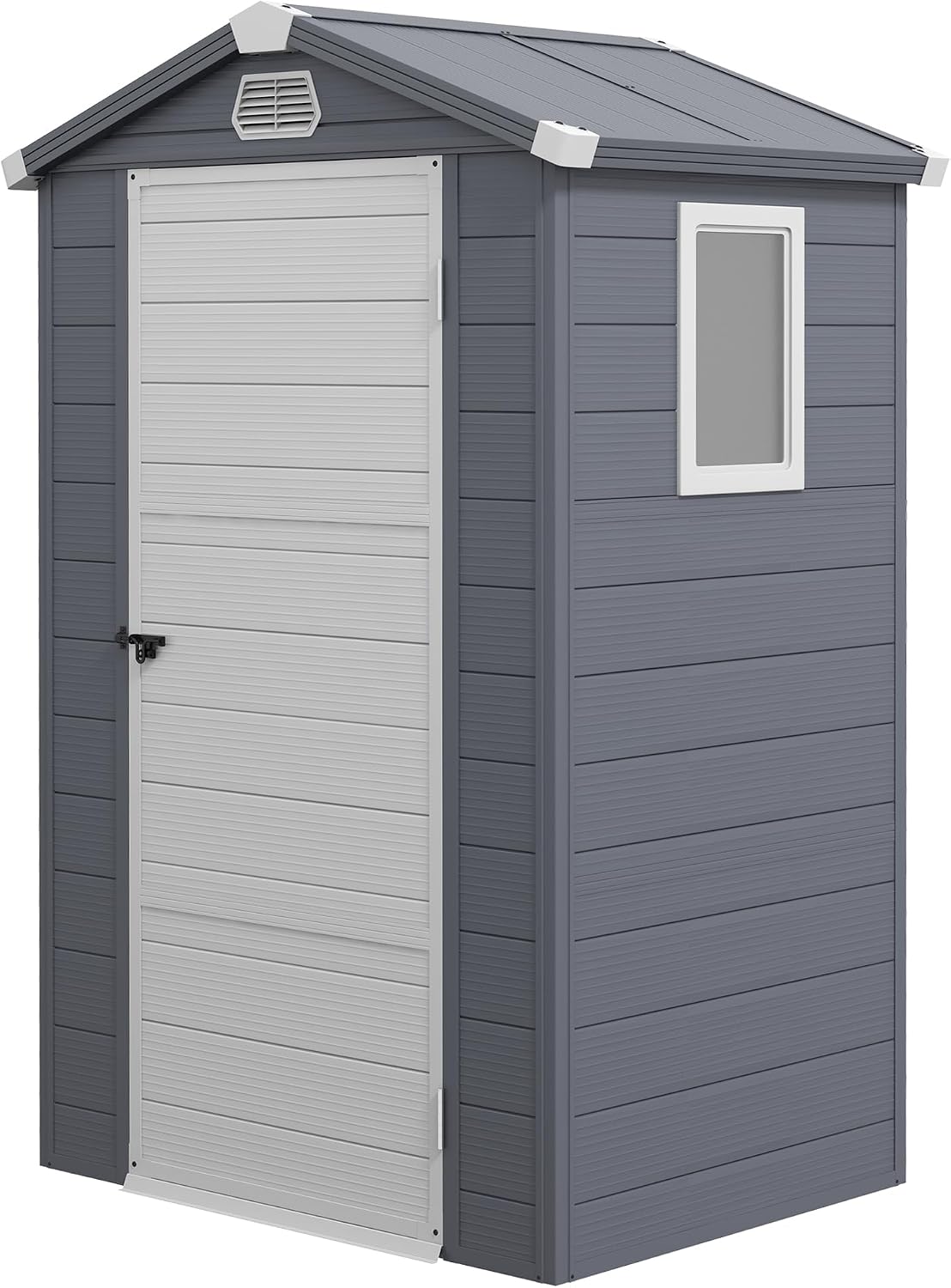 Outsunny Gerätehaus, 1m² mit Satteldach 133 × 102 × 208 cm Dunkelgrau