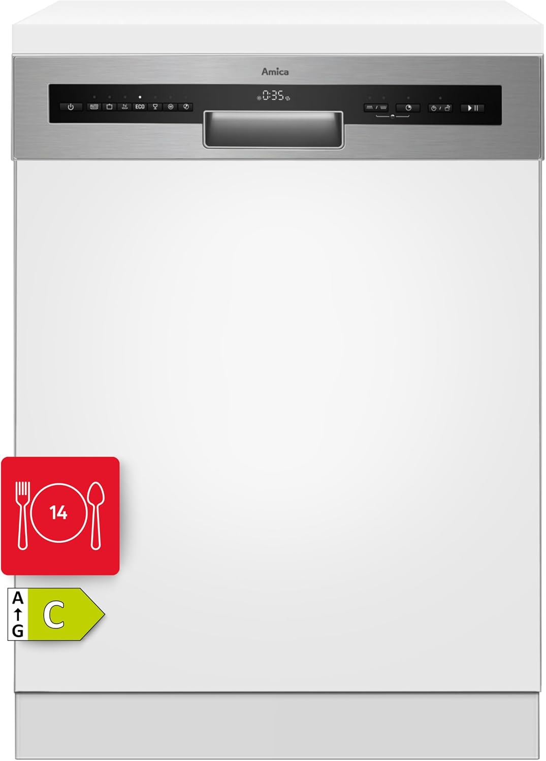 Tischgeschirrspüler, Geschirrspüler 60cm 14 Maßgedecke Silber EGSP 566 101 E, Amica