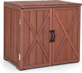 COSTWAY Gerätehaus, Gartenschrank Holz, Geräteschrank mit Doppeltüren & Griffen