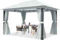 Pavillon Garten, 3 × 4 m, Alu-Pfosten, Dachplane ca. 220 g/m², grau, TOOLPORT
