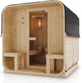 Artsauna Gartensaunas, Fasssauna Nolvik XXL, Outdoor-Sauna aus Fichtenholz, 8 kW Ofen, LED, Komplettset mit Sanduhr, Eimer & Thermometer, Winterfest