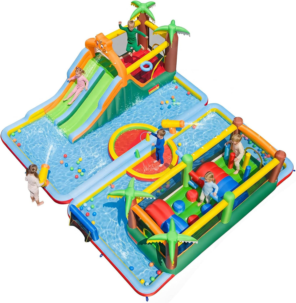 COSTWAY Hüpfburg,   Hüpfburg XXL, Wasserpark, einzeln oder kombiniert
